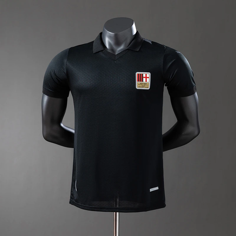 international soccer kits - wholesale ac milan 125th anniversary edition black player version jersey