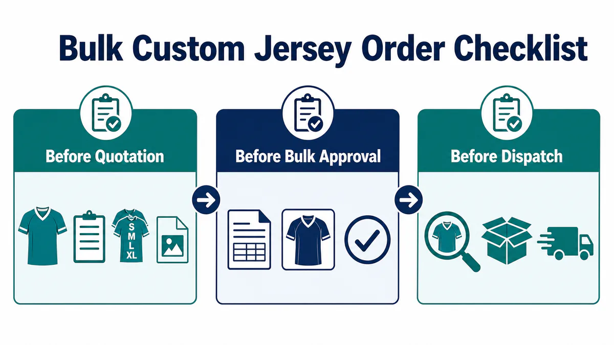 Bulk custom jersey checklist for quotation, approval, and dispatch