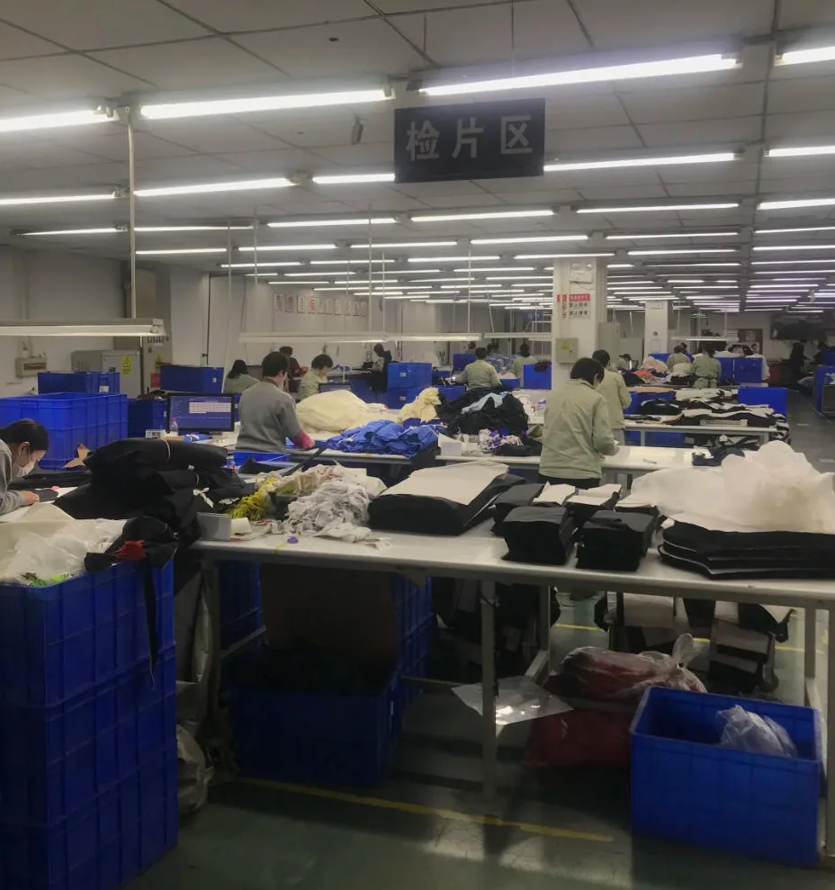 Sportswear production area at the Thajersey factory in Guigang, China